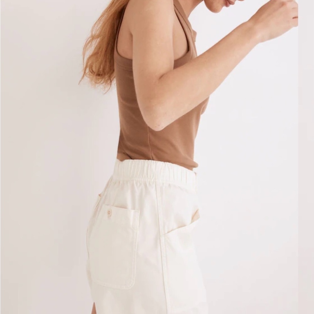 Madewell Cream Elastic-Waist Utility Shorts - Picture 2 of 7